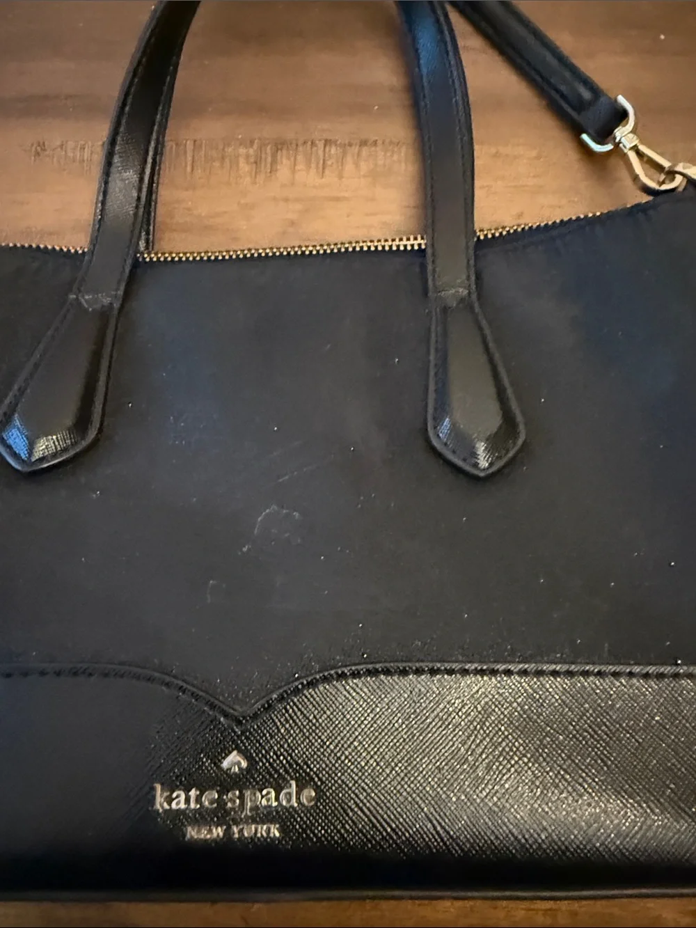 kate spade Black Structured Tote with Top Handles
